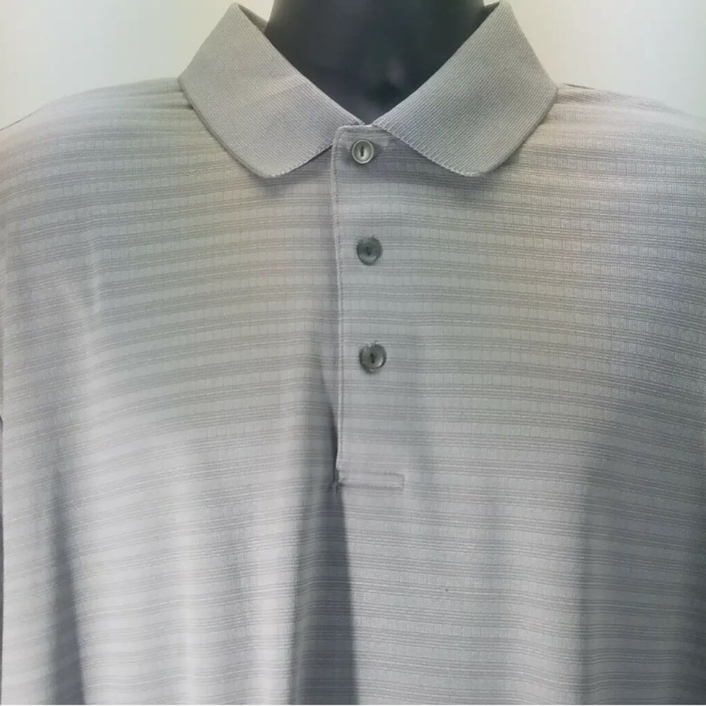 Ben Hogan NWT Performance Mens Size X-Large Short Sleeve Golf Polo Striped Gray